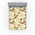 thumbnail image 1 of Ambesonne Birds and Nature Fitted Sheet, Boho Asian Floral, Full Size, Amber Cream Chocolate, 1 of 5