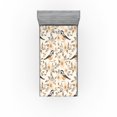 thumbnail image 1 of Ambesonne Birds and Nature Fitted Sheet, Japan Floral Print, Twin XL Size, Peach Champagne Pale Grey, 1 of 5