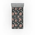 thumbnail image 1 of Ambesonne Birds and Nature Fitted Sheet, Spring Roses Wingy, Twin Size, Coral Pale Blue, 1 of 5
