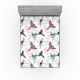 thumbnail image 1 of Ambesonne Birds and Nature Fitted Sheet, Wild Jungle Parrot, Queen Size, White Multicolor, 1 of 5