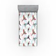 thumbnail image 1 of Ambesonne Birds and Nature Fitted Sheet, Wild Jungle Parrot, Twin XL Size, White Multicolor, 1 of 5