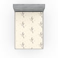 thumbnail image 1 of Ambesonne Birds and Nature Fitted Sheet, Wingy Animal Print, Full Size, Cream Pale Grey, 1 of 5