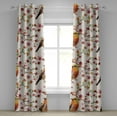 thumbnail image 1 of Ambesonne Birds and Nature Grommet Curtain, Japanese Sparrow, 50"x72", Vermilion Pale Pink Cream, 1 of 1