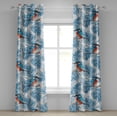 thumbnail image 1 of Ambesonne Birds and Nature Grommet Curtain, Kingfisher Pattern, 50"x84", Sea Blue Vermilion White, 1 of 1