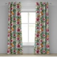 thumbnail image 1 of Ambesonne Birds and Nature Grommet Curtain, Vintage Blooms, 50"x84", Seafoam Vermilion Blush, 1 of 1