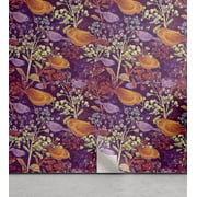 Ambesonne Birds and Nature Peel & Stick Wallpaper for Home, Fantasy Animals, 13"x36", Purple Orange and Lilac