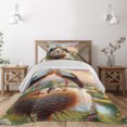 thumbnail image 1 of Ambesonne Birds and Nature Quilted Coverlet 2 Pcs, Storks of Romance, Twin Size, Fern Green Multicolor, 1 of 5