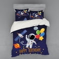thumbnail image 1 of Ambesonne Birthday Bedding Set 4 Pcs, Astronaut Balloon, Queen, Multicolor, 1 of 2
