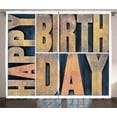 thumbnail image 1 of Ambesonne Birthday Curtains 2 Panel Set, Wooden Printing Blocks, 108" x 108", Pale Brown Dark Blue, 1 of 3