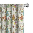 thumbnail image 1 of Ambesonne Birthday Curtains, Event Cartoon, Pair of 28"x95", Multicolor, 1 of 5