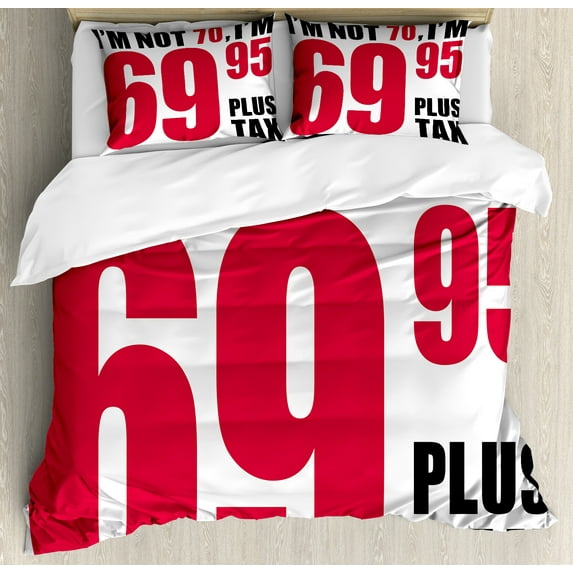 Ambesonne Birthday Duvet Cover Set, Happy Party Slogan, 2-Calking, Dark Coral White