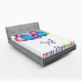 thumbnail image 1 of Ambesonne Birthday Fitted Sheet, Balloon Bouquet Hearts, Queen Size, Multicolor, 1 of 3