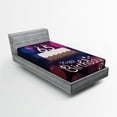 thumbnail image 1 of Ambesonne Birthday Fitted Sheet, Ceremony Theme Cake, Twin XL Size, Blue Pink White, 1 of 3