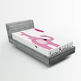 thumbnail image 1 of Ambesonne Birthday Fitted Sheet, Girls Party, Twin Size, Pale Pink White, 1 of 3