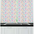 thumbnail image 1 of Ambesonne Birthday Kitchen Curtains, Doodle, 55"x39", Multicolor, 1 of 2