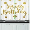 thumbnail image 1 of Ambesonne Birthday Kitchen Curtains, Hand Writing Greeting, 55"x39", Yellow White, 1 of 2