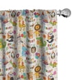 thumbnail image 1 of Ambesonne Birthday Party Window Curtains, Happy Animals Fun, Each 28" W x 84" L, Grey Yellow Multicolor, 1 of 4