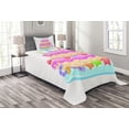 thumbnail image 1 of Ambesonne Birthday Party Quilted Bedspread Set 2 Pcs, Candles and Candies, Twin Size, Pale Pink, 1 of 3