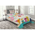 thumbnail image 1 of Ambesonne Birthday Party Quilted Bedspread Set 2 Pcs, Math Student, Twin Size, Multicolor, 1 of 3