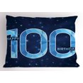 thumbnail image 1 of Ambesonne Birthday Pillow Sham, Century Grandparents, 26" X 20", Sky Blue and Navy Blue, 1 of 2