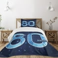 thumbnail image 1 of Ambesonne Birthday Quilted Bedspread Set 2 Pcs, Party Theme and Stars, Twin Size, Navy Blue and Sky Blue, 1 of 5