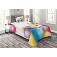thumbnail image 1 of Ambesonne Birthday Quilted Bedspread Set 2 Pcs, Sketchy Bear Balloons, Twin Size, Multicolor, 1 of 3