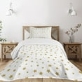 thumbnail image 1 of Ambesonne Birthday Quilted Bedspread Set 2 Pcs, Yellow Stars Pattern, Twin Size, Yellow and White, 1 of 6