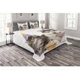 thumbnail image 1 of Ambesonne Birthday Quilted Bedspread Set 3 Pcs, Birthday Party Cones, Queen Size, White and Brown, 1 of 3