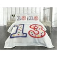 thumbnail image 1 of Ambesonne Birthday Quilted Bedspread Set 3 Pcs, Candles 13, King Size, Multicolor, 1 of 5