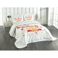 thumbnail image 1 of Ambesonne Birthday Quilted Bedspread Set 3 Pcs, Party with Cones Bear, Queen Size, Red Marigold and Purple, 1 of 5