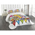 thumbnail image 1 of Ambesonne Birthday Quilted Bedspread Set 3 Pcs, Pop Art Style Party, King Size, Multicolor, 1 of 5
