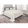 thumbnail image 1 of Ambesonne Birthday Quilted Coverlet 3 Pcs, Yellow Stars Pattern, Queen Size, Yellow and White, 1 of 2