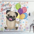 thumbnail image 1 of Ambesonne Birthday Shower Curtain, Birthday Pug Dog, 69"Wx70"L, Multicolor, 1 of 3