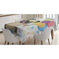 thumbnail image 1 of Ambesonne Birthday Tablecloth Rectangular Table Cover, Birthday Pug Dog, 52"x70", Multicolor, 1 of 4