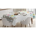 thumbnail image 1 of Ambesonne Birthday Tablecloth Rectangular Table Cover, Monkey Cone Flag, 60"x90", Multicolor, 1 of 4