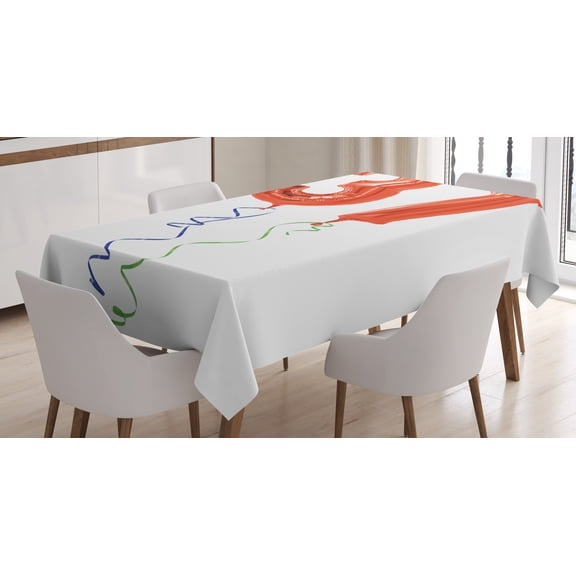 Ambesonne Birthday Tablecloth Rectangular Table Cover, Older It Gets Party, 52"x70", Red White