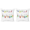 thumbnail image 1 of Ambesonne Birthday Throw Pillow Cover 2 Pack, Funny Letters on Faces, 18", Multicolor, 1 of 2