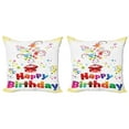 thumbnail image 1 of Ambesonne Birthday Throw Pillow Cover 2 Pack, Gift Box Colorful Stars, 20", Multicolor, 1 of 5