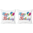 thumbnail image 1 of Ambesonne Birthday Throw Pillow Cover 2 Pack, Modern Writing Balloon, 24", Multicolor, 1 of 2
