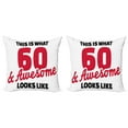 thumbnail image 1 of Ambesonne Birthday Throw Pillow Cover 2 Pack, Words 60, 24", Red Black and White, 1 of 2