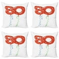 thumbnail image 1 of Ambesonne Birthday Throw Pillow Cover 4 Pack, Granny Party Balloons, 20", Red Green and Blue, 1 of 5