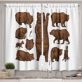 thumbnail image 1 of Ambesonne Black Bear Kitchen Curtains, Grizzly Animals Drawing, 55"x39", Pale Cinnamon Dark Brown, 1 of 3