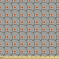 Ambesonne Black Fabric by the Yard Upholstery, Abstract Retro Spirals, 1 Yard, Charcoal Grey Orange