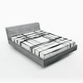thumbnail image 1 of Ambesonne Black Fitted Sheet, Abstract Art Geometric, Full Size, Black White, 1 of 3