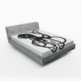 thumbnail image 1 of Ambesonne Black Fitted Sheet, Cartoon Octopus in Sea, Full Size, Black, 1 of 2