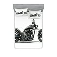 thumbnail image 1 of Ambesonne Black Grey Fitted Sheet & Pillow Sham Set, Custom Motorcycle, Calking, Grey Black White, 1 of 2