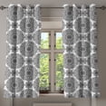 thumbnail image 1 of Ambesonne Black Grommet Curtain, Ornate Mandala Patterns, 50" x 63", Black, 1 of 6