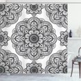 thumbnail image 1 of Ambesonne Black Shower Curtain, Ornate Mandala Patterns, 69"Wx84"L, Black, 1 of 5