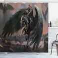 thumbnail image 1 of Ambesonne Black Shower Curtain, Pegasus King Leading, 69"Wx84"L, Black Brown, 1 of 5