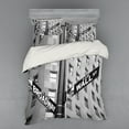 thumbnail image 1 of Ambesonne Black White Bedding Set 4 Pcs, Wall Street NYC Photo, Queen, White and Black, 1 of 3